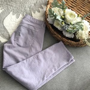 J. Crew cropped matchstick lavender jeans
